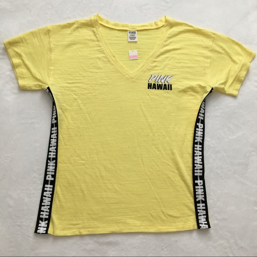 PINK Victoria’s Secret Hawaii V-Neck Short Sleeve Tee Top New With Tag - Picture 7 of 8